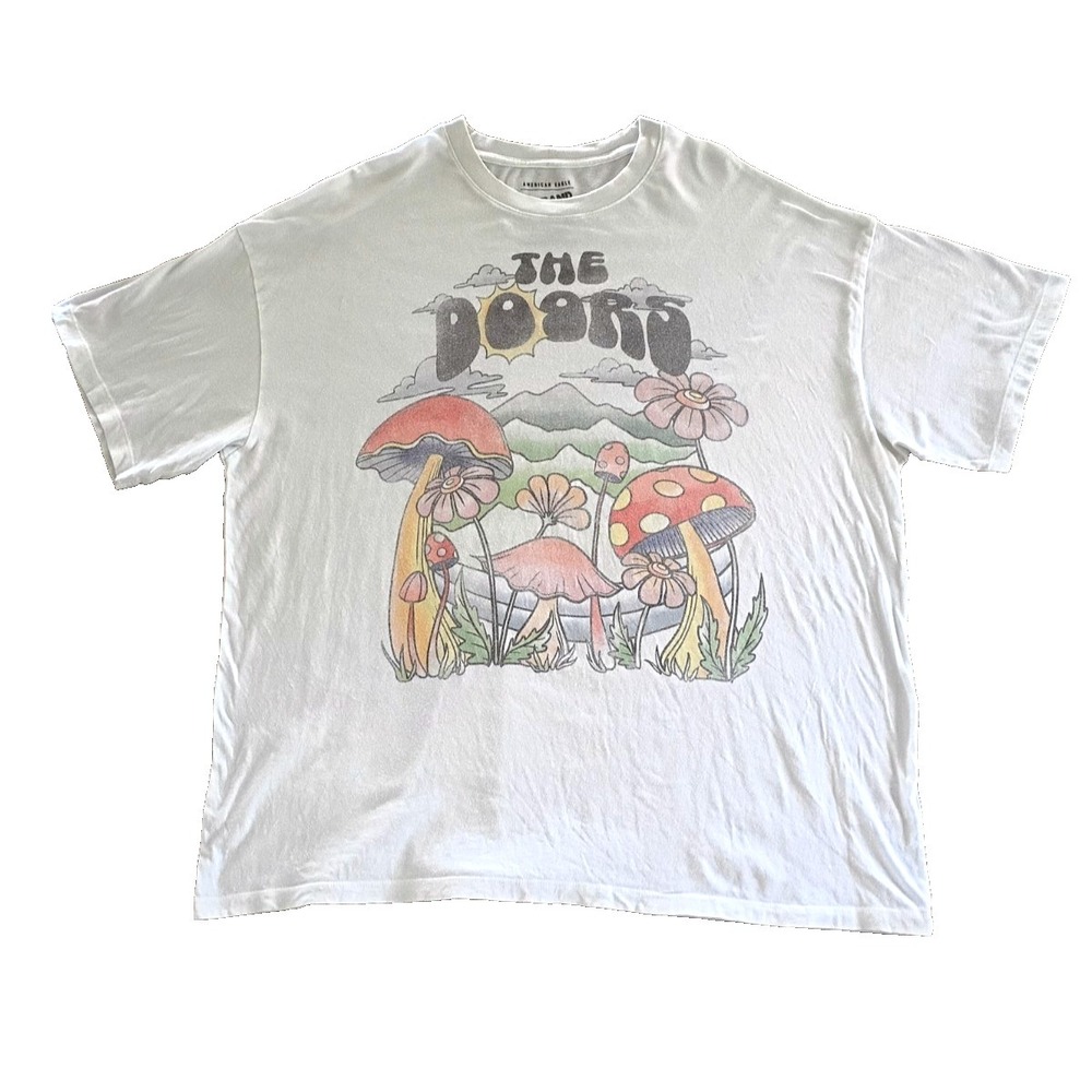 Doors Colorful Graphic "American Eagle Band" Oversized L/XL Light Blue